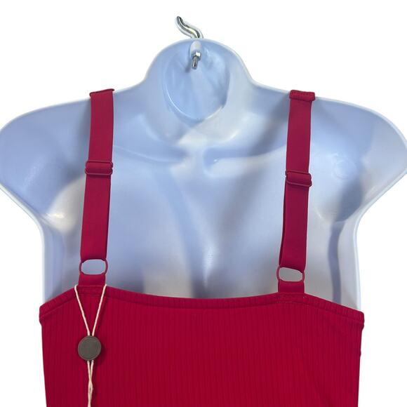 Zimmermann One-Piece Ribbed Deep V Swimsuit Red Women's 2-4 NWT - Picture 6 of 10